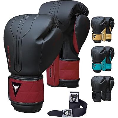Mytra Fusion Luvas de Treino Incluídas com Ligaduras para as Mãos Grátis, Luvas de Boxe MMA Training e Luvas Muay Thai para Mulher e Homem (Preto/Bordô, 10-oz) Mytra Fusion Luvas de Treino Incluídas com Ligaduras para as Mãos Grátis, Luvas de Boxe MMA Training e Luvas Muay Thai para Mulher e Homem (Preto/Bordô, 10-oz)
