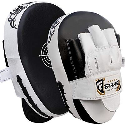 Farabi Sports Luvas de couro genuíno curvadas: luvas de boxe MMA Muay Thai Training Kickboxing artes marciais Farabi Sports Luvas de couro genuíno curvadas: luvas de boxe MMA Muay Thai Training Kickboxing artes marciais