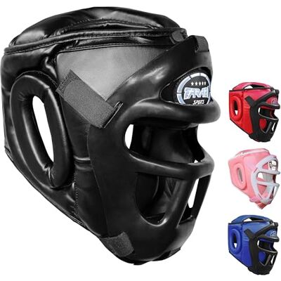 Farabi Sports Protetor de Cabeça Guarda Cara de Poupança de Capacete com a Face Frontal Removível Grill (Preto, X-Large) Farabi Sports Protetor de Cabeça Guarda Cara de Poupança de Capacete com a Face Frontal Removível Grill (Preto, X-Large)