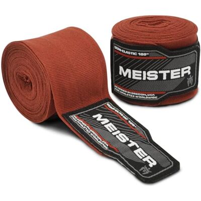 Meister Ligaduras semi-elásticas para adulto de 180 polegadas (457 cm) para MMA e boxe (par) castanho Meister Ligaduras semi-elásticas para adulto de 180 polegadas (457 cm) para MMA e boxe (par) castanho
