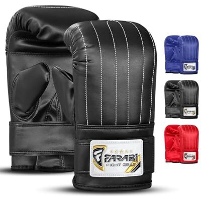 Farabi Sports boxe saco de boxe luvas de boxe luvas de boxe treino mma (Black, L) Farabi Sports boxe saco de boxe luvas de boxe luvas de boxe treino mma (Black, L)
