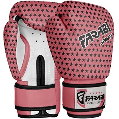 Farabi Sports Farabi Luvas de boxe para menina, luvas de combate para MMA, muay thai. Cor-de-rosa. Peso: 113 g Farabi Sports Farabi Luvas de boxe para menina, luvas de combate para MMA, muay thai. Cor-de-rosa. Peso: 113 g