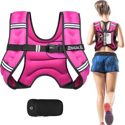 BAGAIL Colete com peso para treino de força, colete de 3 kg com tamanho ajustável, faixa refletora e bolso prático, ideal para exercícios, ioga e aeróbica. BAGAIL Colete com peso para treino de força, colete de 3 kg com tamanho ajustável, faixa refletora e bolso prático, ideal para exercícios, ioga e aeróbica.
