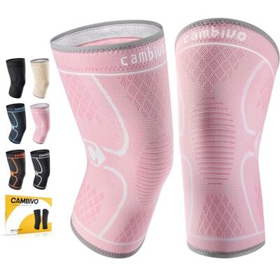 CAMBIVO 2Pcs Joelheiras Menisco e Ligamento, Joelheiras de Compressão para Academia, Joelheira Respirável e Antiderrapante para Academia, Voleibol, Basquetebol, Corrida, Bicicleta, Unisex CAMBIVO 2Pcs Joelheiras Menisco e Ligamento, Joelheiras de Compressão para Academia, Joelheira Respirável e Antiderrapante para Academia, Voleibol, Basquetebol, Corrida, Bicicleta, Unisex