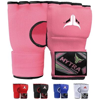 Mytra Fusion Luvas interiores de boxe crianças com acolchoado de gel faixas de boxe com correia de pulso de 80 cm para MMA, Kickboxing, golpes, artes marciais e muay thai (cor-de-rosa) Mytra Fusion Luvas interiores de boxe crianças com acolchoado de gel faixas de boxe com correia de pulso de 80 cm para MMA, Kickboxing, golpes, artes marciais e muay thai (cor-de-rosa)
