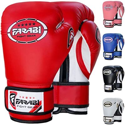 Farabi Sports Luvas de boxe menino luvas muay thai 4 oz 6 oz 8 oz luvas de boxe menino MMA Muay Thai crianças luva saco de boxe (vermelho, 8-oz) Farabi Sports Luvas de boxe menino luvas muay thai 4 oz 6 oz 8 oz luvas de boxe menino MMA Muay Thai crianças luva saco de boxe (vermelho, 8-oz)