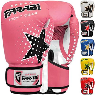 Farabi Sports Luvas de Treino para Meninos e Meninas 6oz, Ideais para MMA, Muay Thai, Saco e Práticas para Idades de 5 a 10 Anos (Rosa, 6-oz) Farabi Sports Luvas de Treino para Meninos e Meninas 6oz, Ideais para MMA, Muay Thai, Saco e Práticas para Idades de 5 a 10 Anos (Rosa, 6-oz)