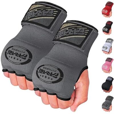 Farabi Sports Crianças Luvas de treino sem dedos para ginásio, fitness, boxe, MMA, Muay Thai, com protetor nos nós (cinzento) Farabi Sports Crianças Luvas de treino sem dedos para ginásio, fitness, boxe, MMA, Muay Thai, com protetor nos nós (cinzento)