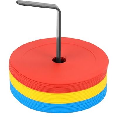 QWORK ® Cones de futebol planos, disponíveis em 15 cm ou 23 cm, cones de treino flexíveis para futebol, basquetebol, basquetebol e muito mais QWORK ® Cones de futebol planos, disponíveis em 15 cm ou 23 cm, cones de treino flexíveis para futebol, basquetebol, basquetebol e muito mais