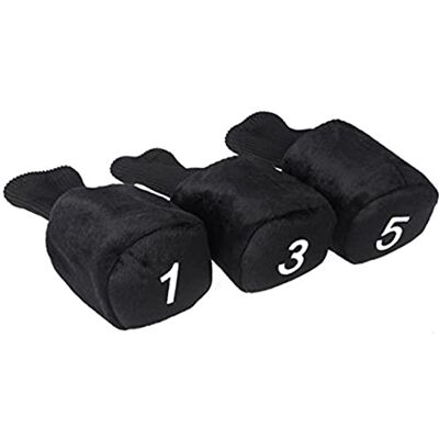 INVEES Conjunto de 3 capas protetoras para cabeça de taco de golfe, preto INVEES Conjunto de 3 capas protetoras para cabeça de taco de golfe, preto