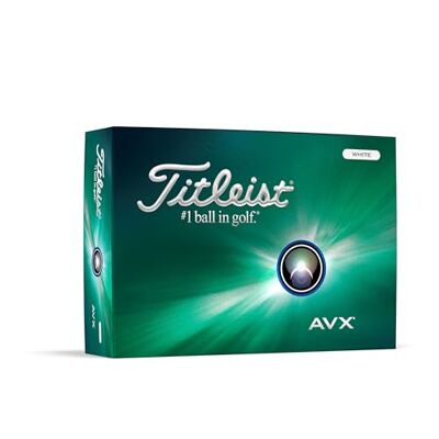 Titleist Bolas de golfe brancas modelo de três camadas, cor branca, caixa de 12 Titleist Bolas de golfe brancas modelo de três camadas, cor branca, caixa de 12