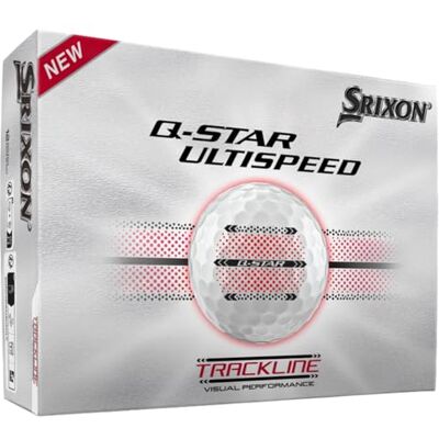 Srixon Q-Star Ultispeed Bolas de golfe com ajuda de alinhamento de pista Srixon Q-Star Ultispeed Bolas de golfe com ajuda de alinhamento de pista