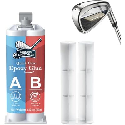INNOVAYOU Epóxi de taco de golfe de cura rápida, 2,1 onças, epóxi de golfe transparente duradouro de cura rápida, usado para reparar todos os bastões, cabeças, motoristas, putters e ferros INNOVAYOU Epóxi de taco de golfe de cura rápida, 2,1 onças, epóxi de golfe transparente duradouro de cura rápida, usado para reparar todos os bastões, cabeças, motoristas, putters e ferros