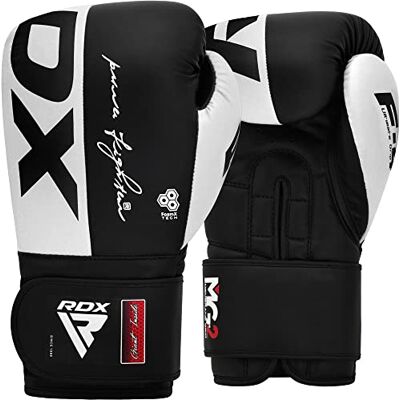 RDX Luvas de boxe Maya Hide couro treino luvas de Muay Thai, Sparring, Kickboxing, artes marciais, saco luvas de boxe, MMA, ginástica treinos homens mulheres 8 10 12 14, 16 OZ RDX Luvas de boxe Maya Hide couro treino luvas de Muay Thai, Sparring, Kickboxing, artes marciais, saco luvas de boxe, MMA, ginástica treinos homens mulheres 8 10 12 14, 16 OZ