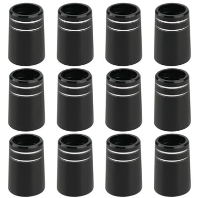 SG Store 12 Peças Ferrules de ferro ferro-ferroles de golfe anel duplo de prata manga de borracha cônica peças de eixo de vara de golfe preto SG Store 12 Peças Ferrules de ferro ferro-ferroles de golfe anel duplo de prata manga de borracha cônica peças de eixo de vara de golfe preto