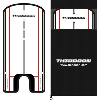 THIODOON Espelho de alinhamento de golfe com linha de taco de golfe, ajuda de treino para prática de golfe para iniciantes, tamanho 12 x 6 polegadas THIODOON Espelho de alinhamento de golfe com linha de taco de golfe, ajuda de treino para prática de golfe para iniciantes, tamanho 12 x 6 polegadas
