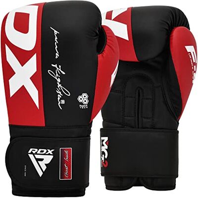 RDX Luvas de boxe Maya Hide couro treino luvas de Muay Thai, Sparring, Kickboxing, artes marciais, saco luvas de boxe, MMA, ginástica treinos homens mulheres 8 10 12 14, 16 OZ RDX Luvas de boxe Maya Hide couro treino luvas de Muay Thai, Sparring, Kickboxing, artes marciais, saco luvas de boxe, MMA, ginástica treinos homens mulheres 8 10 12 14, 16 OZ