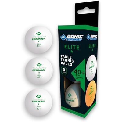 Schildkröt DonicSJFS Elite 1 estrela Conjunto de 3 bolas Poly 40 + nível de recreação/treino, Ø 40 mm, branco Schildkröt DonicSJFS Elite 1 estrela Conjunto de 3 bolas Poly 40 + nível de recreação/treino, Ø 40 mm, branco