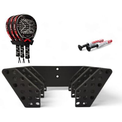 Generic Suporte de parede triplo para pá de padel para pendurar 3 pás Generic Suporte de parede triplo para pá de padel para pendurar 3 pás