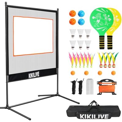 KIKILIVE Jogos de palhetas com rede conjunto desportivo tudo em um, adequado para badminton/ténis de mesa/volante / Pickleball, conjunto de jogos desportivos para interior e exterior, para praia/jardim/casa KIKILIVE Jogos de palhetas com rede conjunto desportivo tudo em um, adequado para badminton/ténis de mesa/volante / Pickleball, conjunto de jogos desportivos para interior e exterior, para praia/jardim/casa