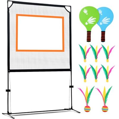 DMBUUW Desporto Interior e Exterior Semelhante a Ténis, Badminton e Pickleball com uma Reviravolta Completamente Nova, Conjunto de Rede com Estrutura, 2 Raquetes, 8 Volantes DMBUUW Desporto Interior e Exterior Semelhante a Ténis, Badminton e Pickleball com uma Reviravolta Completamente Nova, Conjunto de Rede com Estrutura, 2 Raquetes, 8 Volantes