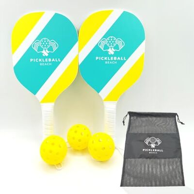 Original Cup Pickleball Pro® 2 raquetes de madeira + 3 bolas, kit oficial Pickle Ball com bolsa de transporte, jogo de praia, ar livre, desporto, jogos para adultos, 100% divertido, OriginalCorner® Original Cup Pickleball Pro® 2 raquetes de madeira + 3 bolas, kit oficial Pickle Ball com bolsa de transporte, jogo de praia, ar livre, desporto, jogos para adultos, 100% divertido, OriginalCorner®