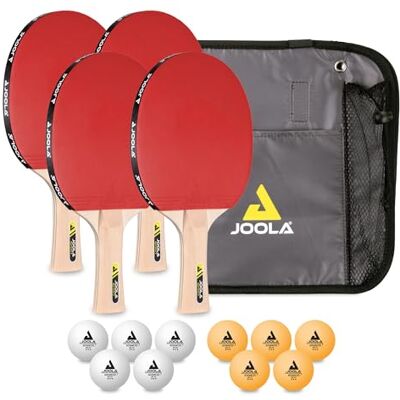 JOOLA Conjunto de pingue-pongue familiar com 4 raquetes, bolas de ping pong e bolsa de transporte JOOLA Conjunto de pingue-pongue familiar com 4 raquetes, bolas de ping pong e bolsa de transporte