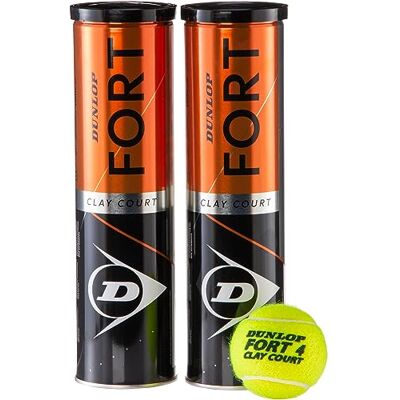 Dunlop Bola de ténis Fort Clay Court para pista de areia, relva e campo duro (2 x 4 bolas) Dunlop Bola de ténis Fort Clay Court para pista de areia, relva e campo duro (2 x 4 bolas)
