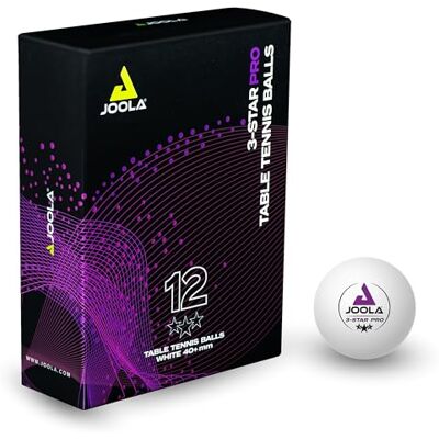JOOLA 3-Star PRO Bolas de ténis de mesa de 40+mm de diâmetro, Bolas de ténis de mesa 3-Star Premium, compatíveis para interior e exterior, branco, 12 peças JOOLA 3-Star PRO Bolas de ténis de mesa de 40+mm de diâmetro, Bolas de ténis de mesa 3-Star Premium, compatíveis para interior e exterior, branco, 12 peças