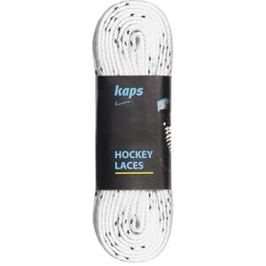 Kaps Cordões de poliéster impermeáveis força de tensão superior 190 daN resistentes à água para patins de hóquei no gelo, Branco e preto Kaps Cordões de poliéster impermeáveis força de tensão superior 190 daN resistentes à água para patins de hóquei no gelo, Branco e preto
