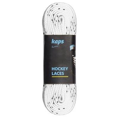 Kaps Cordões de poliéster impermeáveis força de tensão superior 190 daN resistentes à água para patins de hóquei no gelo, Branco e preto Kaps Cordões de poliéster impermeáveis força de tensão superior 190 daN resistentes à água para patins de hóquei no gelo, Branco e preto