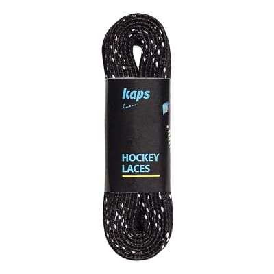 Kaps Cordões de poliéster impermeáveis força de tensão superior 190 daN resistentes à água para patins de hóquei no gelo, Preto e branco Kaps Cordões de poliéster impermeáveis força de tensão superior 190 daN resistentes à água para patins de hóquei no gelo, Preto e branco