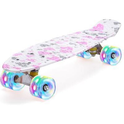 ERNAN Skateboard completo com 22 polegadas Mini Cruiser, rolamentos ABEC-7 e rodas 78A PU para crianças, adultos, iniciantes com rodas Light Up completo skate ERNAN Skateboard completo com 22 polegadas Mini Cruiser, rolamentos ABEC-7 e rodas 78A PU para crianças, adultos, iniciantes com rodas Light Up completo skate