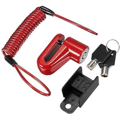 DollaTek Freios de disco antirroubo fechadura com fio de aço para Mini Xiaomi Mijia M365 Ninebot Electric Smart Scooter rodas de skate fechadura à prova de roubo (vermelho) DollaTek Freios de disco antirroubo fechadura com fio de aço para Mini Xiaomi Mijia M365 Ninebot Electric Smart Scooter rodas de skate fechadura à prova de roubo (vermelho)