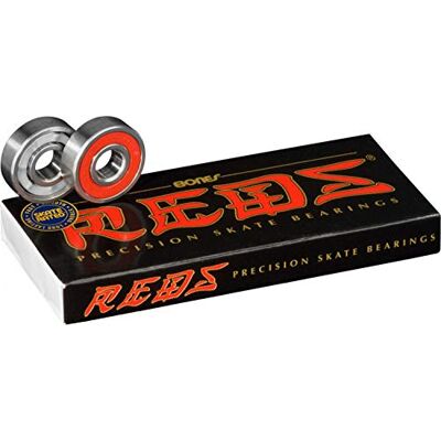 Bones Bearings Bearings Red Rolamento de skateboard, cor incolor, tamanho 2 x 0,5 x 2 Bones Bearings Bearings Red Rolamento de skateboard, cor incolor, tamanho 2 x 0,5 x 2