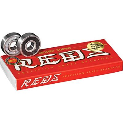 Bones Bearings Bearings Super Red Rolamento de skateboard, vermelho, tamanho 2 x 0,5 x 2 Bones Bearings Bearings Super Red Rolamento de skateboard, vermelho, tamanho 2 x 0,5 x 2