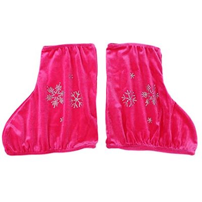 P Prettyia 2 unidades Velvet Boot cobertura protetora de sapatos para patinagem artística patins de hóquei no gelo rosa vermelha-s P Prettyia 2 unidades Velvet Boot cobertura protetora de sapatos para patinagem artística patins de hóquei no gelo rosa vermelha-s