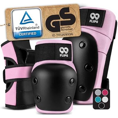 99FLIPS Proteções para patins adultos e jovens Joelheiras skate adulto, Proteções para mulher Como equipamento de proteção skateboard Patins em linha DIVE Tamanho M Rosa 99FLIPS Proteções para patins adultos e jovens Joelheiras skate adulto, Proteções para mulher Como equipamento de proteção skateboard Patins em linha DIVE Tamanho M Rosa