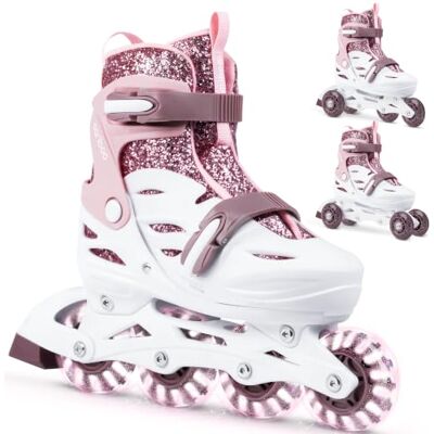 Cariboo Patins de 4 rodas para menina, 3 em 1, balerina Cariboo Patins de 4 rodas para menina, 3 em 1, balerina