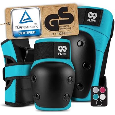 99FLIPS Proteções patins para adultos e jovens joelheiras skate adulto, proteções mulher como equipamento de proteção skateboard patins em linha DIVE Tamanho M azul claro 99FLIPS Proteções patins para adultos e jovens joelheiras skate adulto, proteções mulher como equipamento de proteção skateboard patins em linha DIVE Tamanho M azul claro