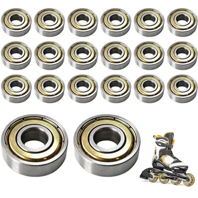 Larebidtex Pack de 20 rolamentos de esferas, 608zz, 8 x 22 x 7 mm, para skateboards e patins em linha, alta durabilidade, dupla blindagem metálica Larebidtex Pack de 20 rolamentos de esferas, 608zz, 8 x 22 x 7 mm, para skateboards e patins em linha, alta durabilidade, dupla blindagem metálica