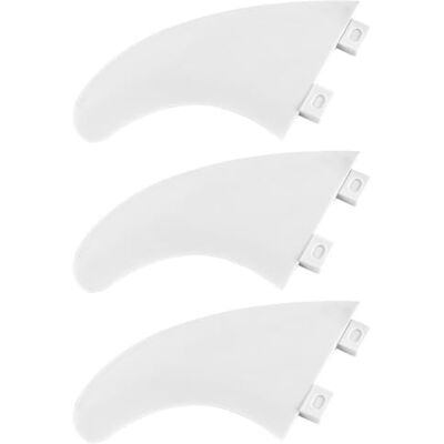Namvo FCS Conjunto de 3 barbatanas de plástico para prancha de surf G5, cor branca Namvo FCS Conjunto de 3 barbatanas de plástico para prancha de surf G5, cor branca