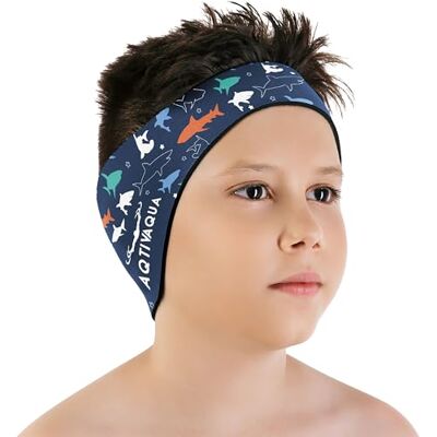AqtivAqua Fita de natação com proteção para os ouvidos, para crianças, adultos, homens, mulheres, crianças pequenas (cor: azul P1, tamanho: médio) AqtivAqua Fita de natação com proteção para os ouvidos, para crianças, adultos, homens, mulheres, crianças pequenas (cor: azul P1, tamanho: médio)