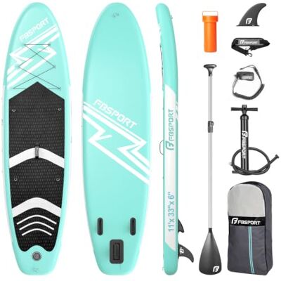 FBSPORT Prancha de paddle e surf insuflável, construção ultrarresistente, conjunto, remo ajustável, com bomba, 300 × 76 × 15 cm FBSPORT Prancha de paddle e surf insuflável, construção ultrarresistente, conjunto, remo ajustável, com bomba, 300 × 76 × 15 cm