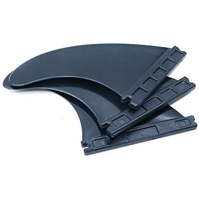 Namvo FUTURE Conjunto de 3 barbatanas de plástico para prancha de surf G5, cor preta Namvo FUTURE Conjunto de 3 barbatanas de plástico para prancha de surf G5, cor preta