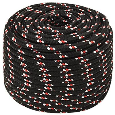 vidaXL Corda de barco polipropileno preta 12 mm 100 m vidaXL Corda de barco polipropileno preta 12 mm 100 m