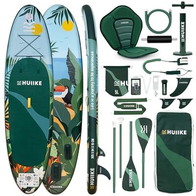 HUIIKE Prancha de Paddle Surf Insuflável com Acessórios Incluídos, Remo, Quilhas, Inflador. Stand Up Paddle Board com Grande Estabilidade e Resistência. 305 x 84 x 15 cm, Suporta até 130 kg HUIIKE Prancha de Paddle Surf Insuflável com Acessórios Incluídos, Remo, Quilhas, Inflador. Stand Up Paddle Board com Grande Estabilidade e Resistência. 305 x 84 x 15 cm, Suporta até 130 kg