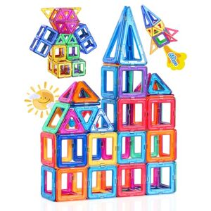 Theefun Blocos de construção magnéticos, 60 peças construções magnéticas crianças 3 4 5 6 7 8 anos de criatividade e educação brinquedos de construção magnética presentes aniversários Theefun Blocos de construção magnéticos, 60 peças construções magnéticas crianças 3 4 5 6 7 8 anos de criatividade e educação brinquedos de construção magnética presentes aniversários