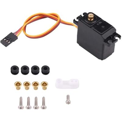 Dilwe RC Servo, Metal Gear Servo impermeável Controlo remoto Accessory, design resistente para carros RC, para modelos de carro, jogos de corrida, fãs de RC Dilwe RC Servo, Metal Gear Servo impermeável Controlo remoto Accessory, design resistente para carros RC, para modelos de carro, jogos de corrida, fãs de RC
