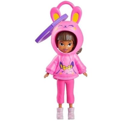 Polly Pocket Hoodie Friends Polly Rabbit boneca para meninas de 4 anos a partir de Polly Pocket Hoodie Friends Polly Rabbit boneca para meninas de 4 anos a partir de